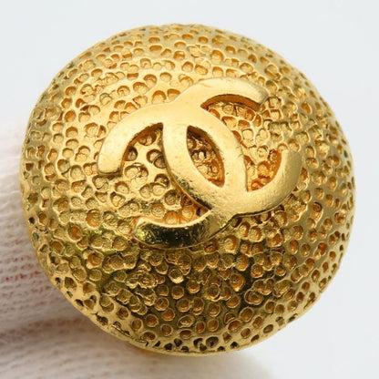 Chanel Earrings CC Logo Metal Gold Plated