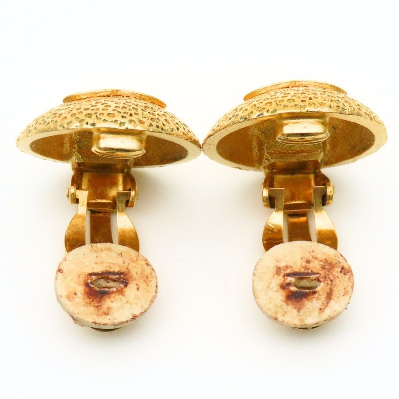 Chanel Earrings CC Logo Metal Gold Plated
