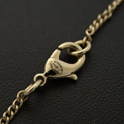 Chanel CC Logo Rhinestone Costume Necklace Pendant Alloy