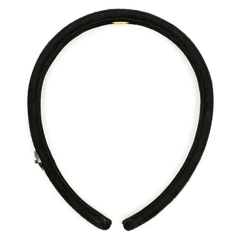 Chanel Headband CC Logo Velour Black BK Hair