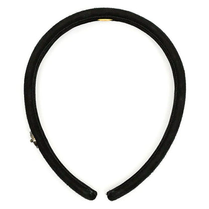 Chanel Headband CC Logo Velour Black BK Hair