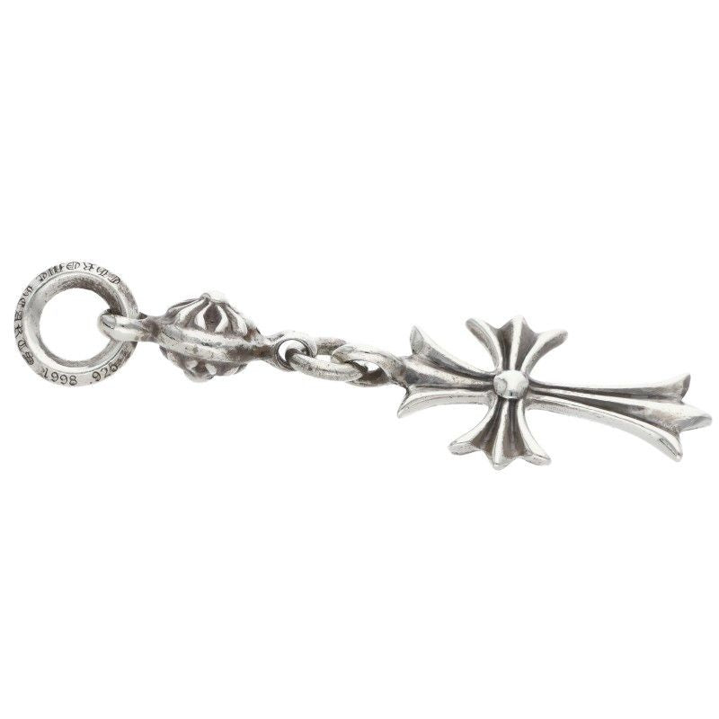 Chrome Hearts Tny CH Crs 1 Ball Tiny Cross Silver Necklace Top