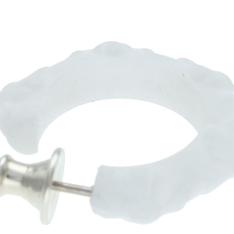 Chrome Hearts Rubber Hoop Cross Sml Band Silicone Earrings White