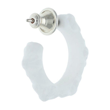 Chrome Hearts Rubber Hoop Cross Sml Band Silicone Earrings White