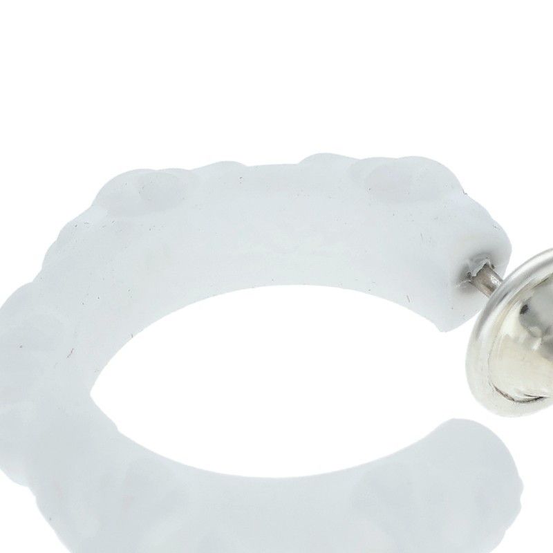 Chrome Hearts Rubber Hoop Cross Sml Band Silicone Earrings White