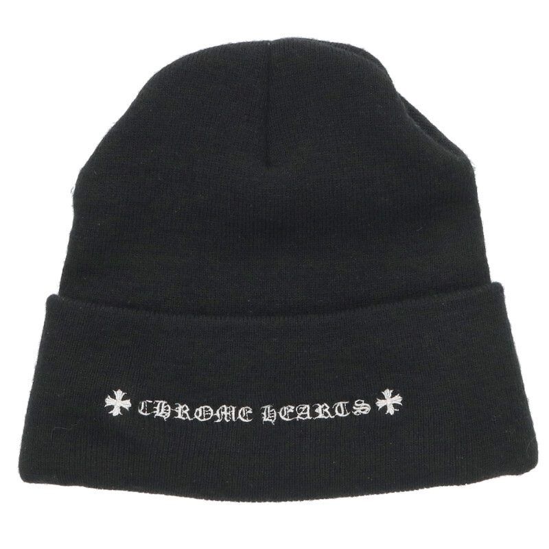Chrome Hearts Wool Watch Cap Chomper Embroidery Beanie Knit Black Red