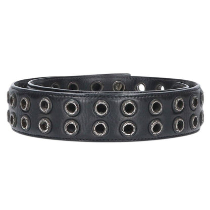 Chrome Hearts Strap Dbl Grommet Double Leather Black