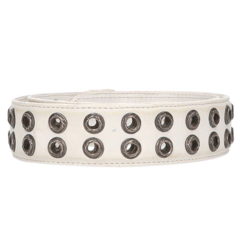 Chrome Hearts Strap Dbl Grommet Double Leather White