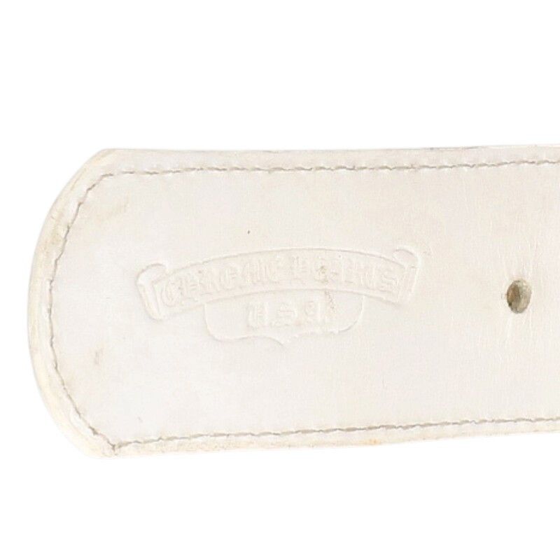 Chrome Hearts Strap Dbl Grommet Double Leather White