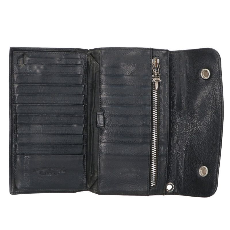 Chrome Hearts Wave BS Fluer Full Button Leather Wallet