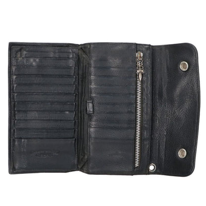 Chrome Hearts Wave BS Fluer Full Button Leather Wallet
