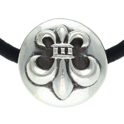 Chrome Hearts Hairband BS Fubutton Hair Tie Silver Concho Black