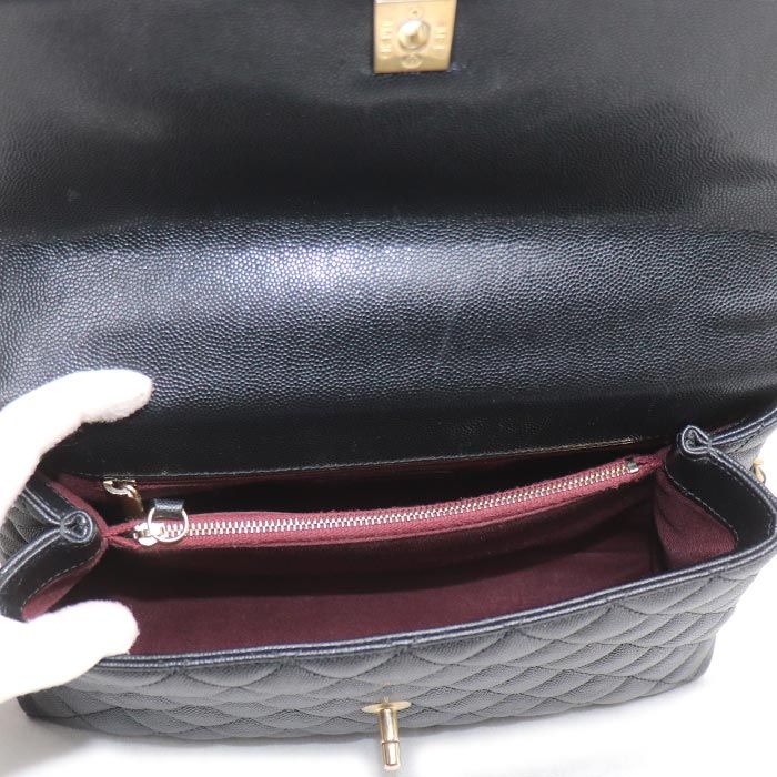 Chanel Coco Handle 29 2-Way Shoulder Bag Black Caviar Leather