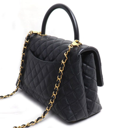 Chanel Coco Handle 29 2-Way Shoulder Bag Black Caviar Leather
