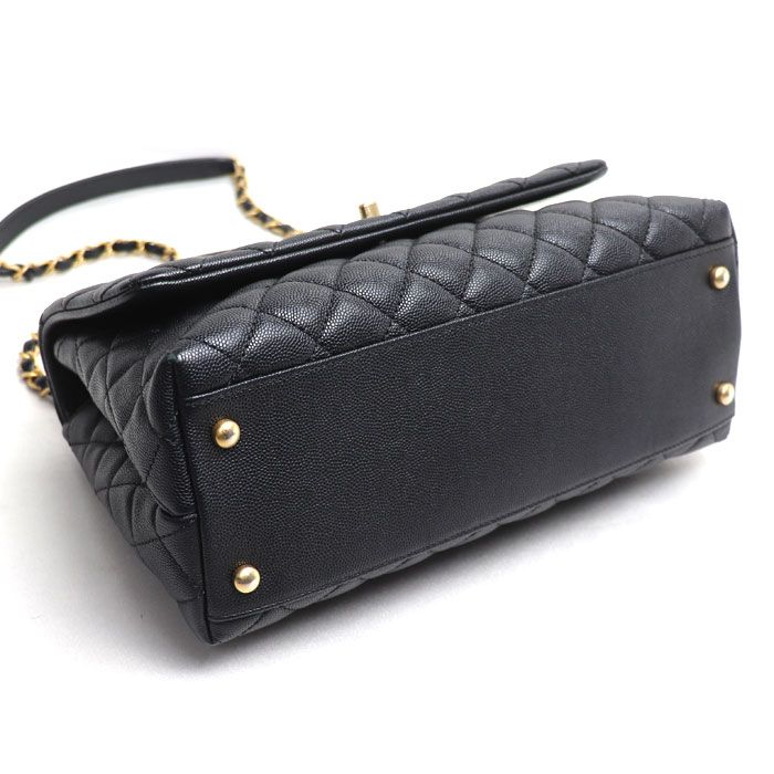 Chanel Coco Handle 29 2-Way Shoulder Bag Black Caviar Leather