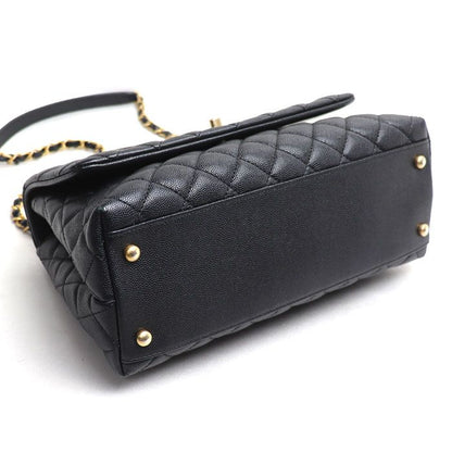 Chanel Coco Handle 29 2-Way Shoulder Bag Black Caviar Leather
