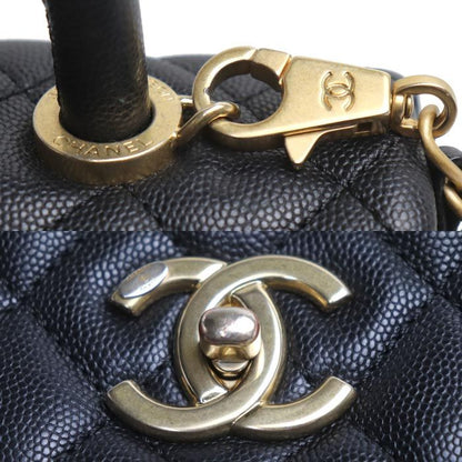Chanel Coco Handle 29 2-Way Shoulder Bag Black Caviar Leather