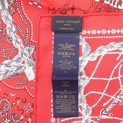 Louis Vuitton Carre 55 LV Rope Silk Red Scarf