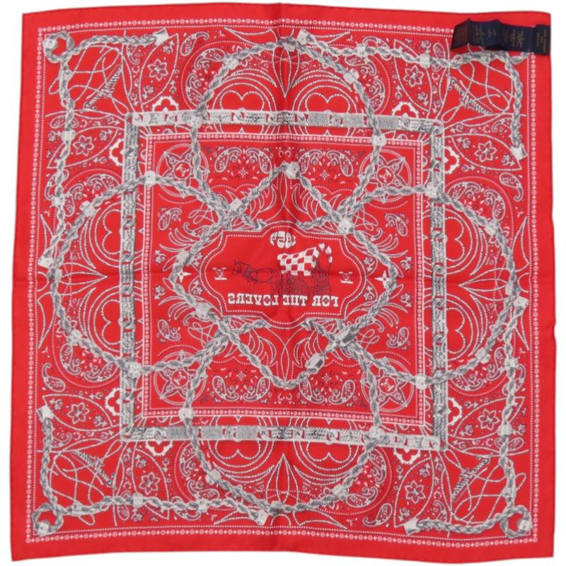 Louis Vuitton Carre 55 LV Rope Silk Red Scarf