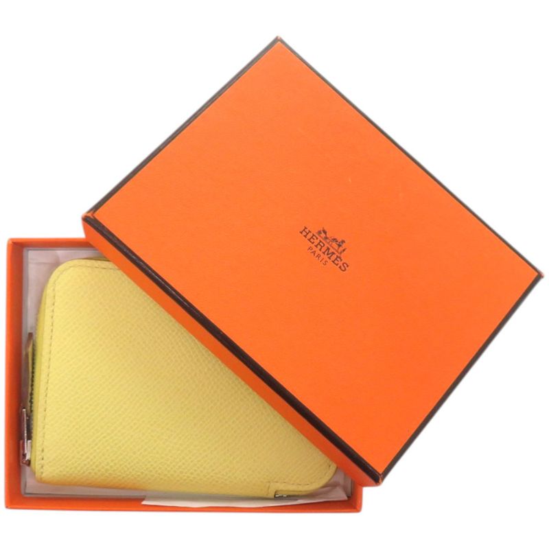 Hermes Azap Mini Veau Epsom Yellow Coin Case