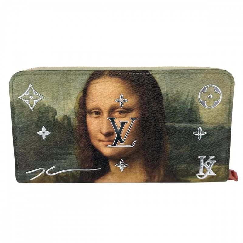 Louis Vuitton Wallet Masters Collection Zippy Mona Lisa Khaki Multicolor
