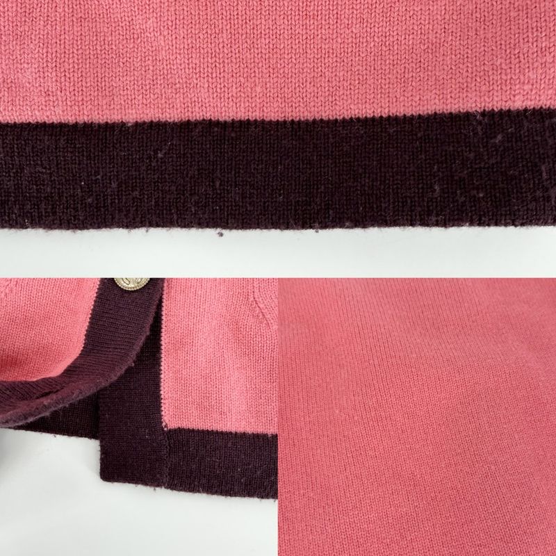Chanel Set Top Jacket Skirt Coco Button Vintage Pink Burgundy