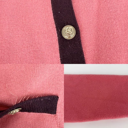 Chanel Set Top Jacket Skirt Coco Button Vintage Pink Burgundy