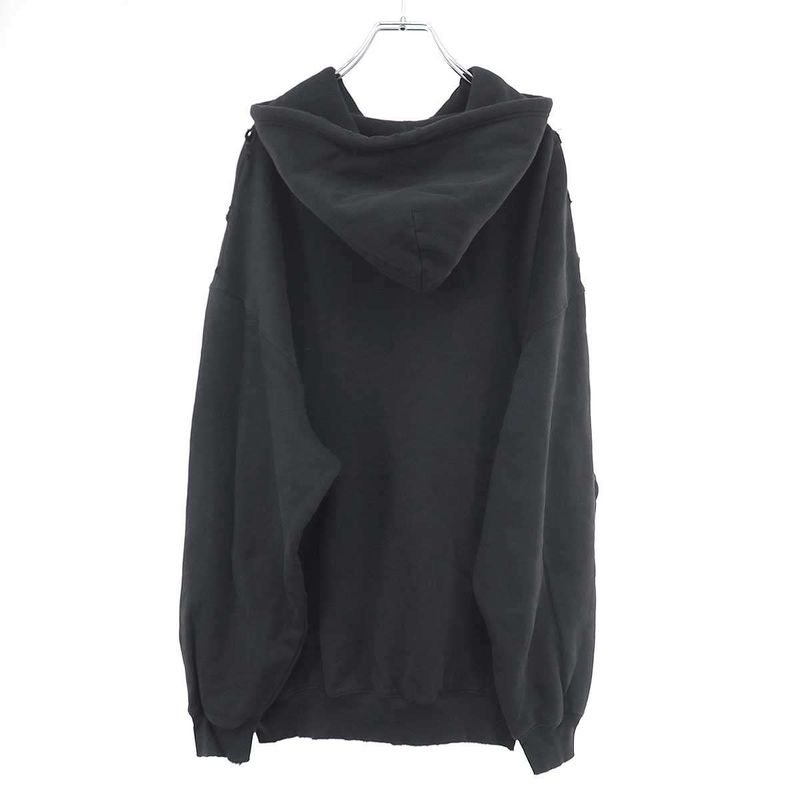 Balenciaga I Love Medium Fit Hoodie Distressed Black