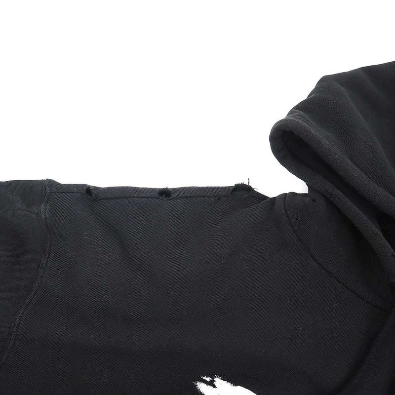 Balenciaga I Love Medium Fit Hoodie Distressed Black