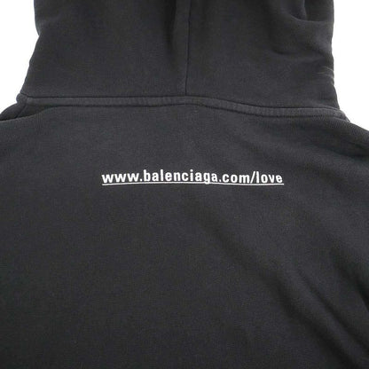 Balenciaga I Love Medium Fit Hoodie Distressed Black
