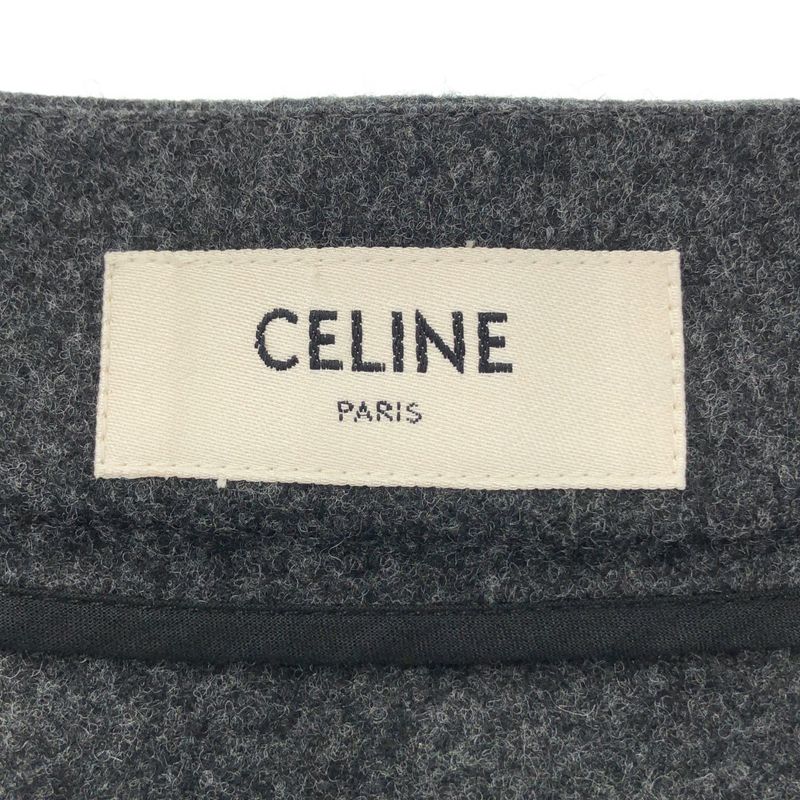 Celine Wool Wrap Skirt Gray 40