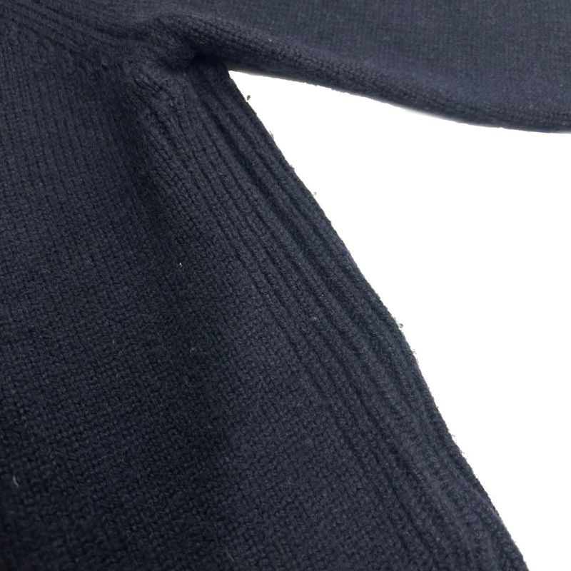 Celine by Phoebe Philo Fur Button Cashmere Knit Cardigan 2 Navy