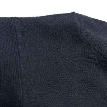 Celine by Phoebe Philo Fur Button Cashmere Knit Cardigan 2 Navy