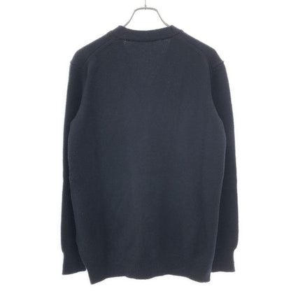 Celine by Phoebe Philo Fur Button Cashmere Knit Cardigan 2 Navy