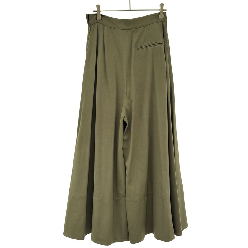 Loewe Skirt Silhouette Wide Wool Pants Olive 36
