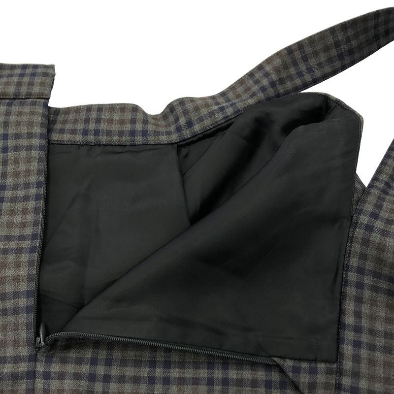 Balenciaga Check Overalls Mixed Color 36 Skirt