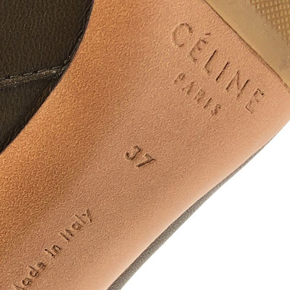 Celine by Phoebe Philo Chunky Heel Side Zip Leather Boots Khaki 37