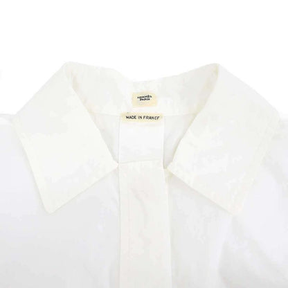 Hermes Short Sleeve Pullover Pocket Blouse Shirt White 38 Sweater