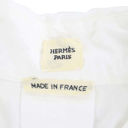 Hermes Short Sleeve Pullover Pocket Blouse Shirt White 38 Sweater
