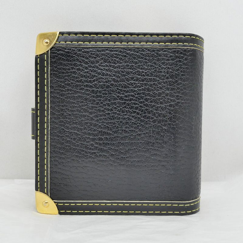 Louis Vuitton Compact Zip Suhali Black Gold Bifold