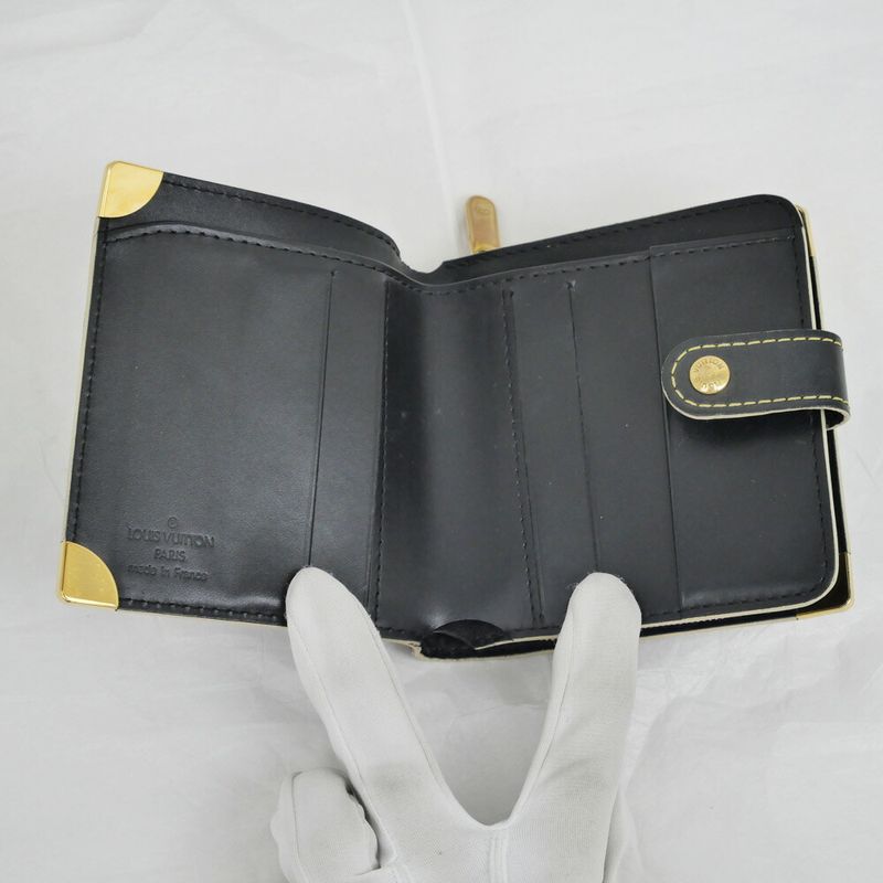 Louis Vuitton Compact Zip Suhali Black Gold Bifold