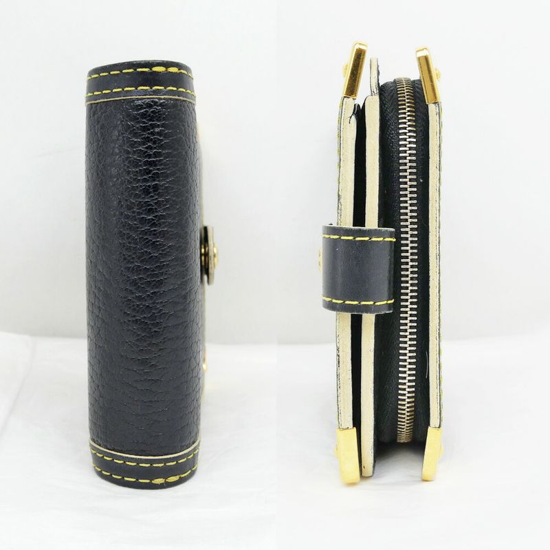 Louis Vuitton Compact Zip Suhali Black Gold Bifold