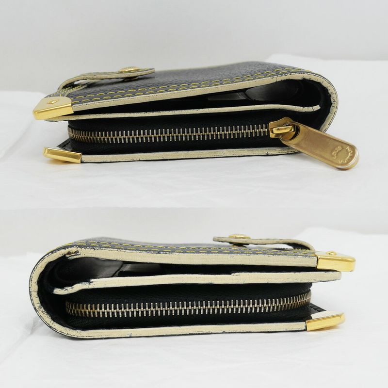 Louis Vuitton Compact Zip Suhali Black Gold Bifold