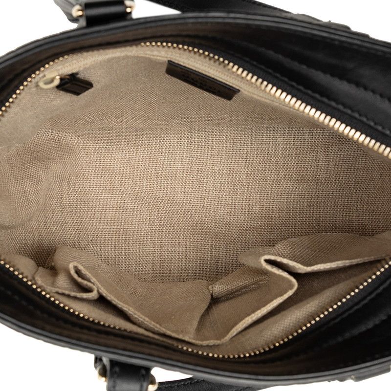 Gucci Micro Guccissima 2-Way Shoulder Bag Black Leather