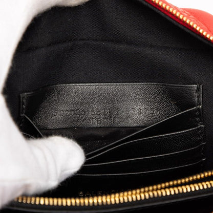 Balenciaga Reporter Xs Chain Shoulder Bag Red Leather