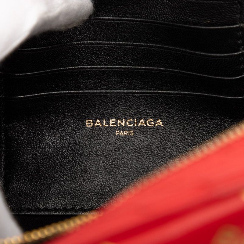 Balenciaga Reporter Xs Chain Shoulder Bag Red Leather