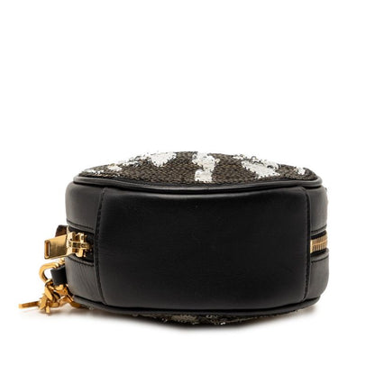 Saint Laurent Cassandra Crossbody Chain Shoulder Bag Black Gold Leather Sequin