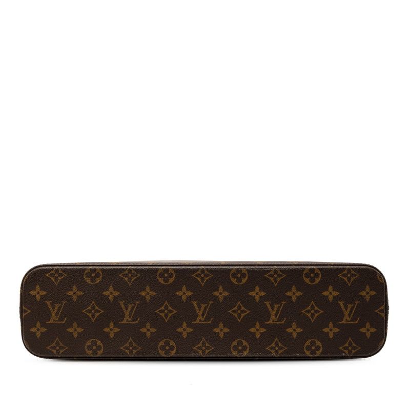 Louis Vuitton Monogram Tote Shoulder Bag Brown Leather