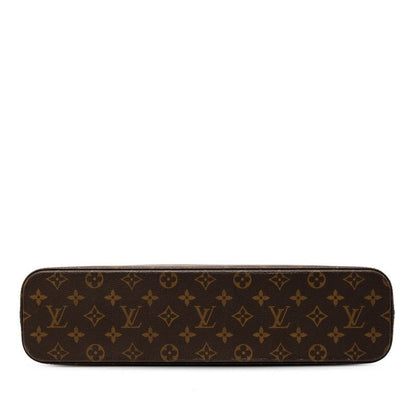 Louis Vuitton Monogram Tote Shoulder Bag Brown Leather