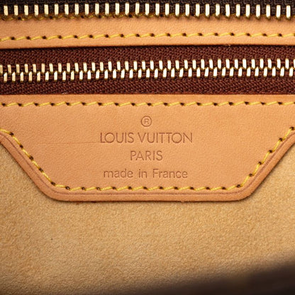 Louis Vuitton Monogram Tote Shoulder Bag Brown Leather